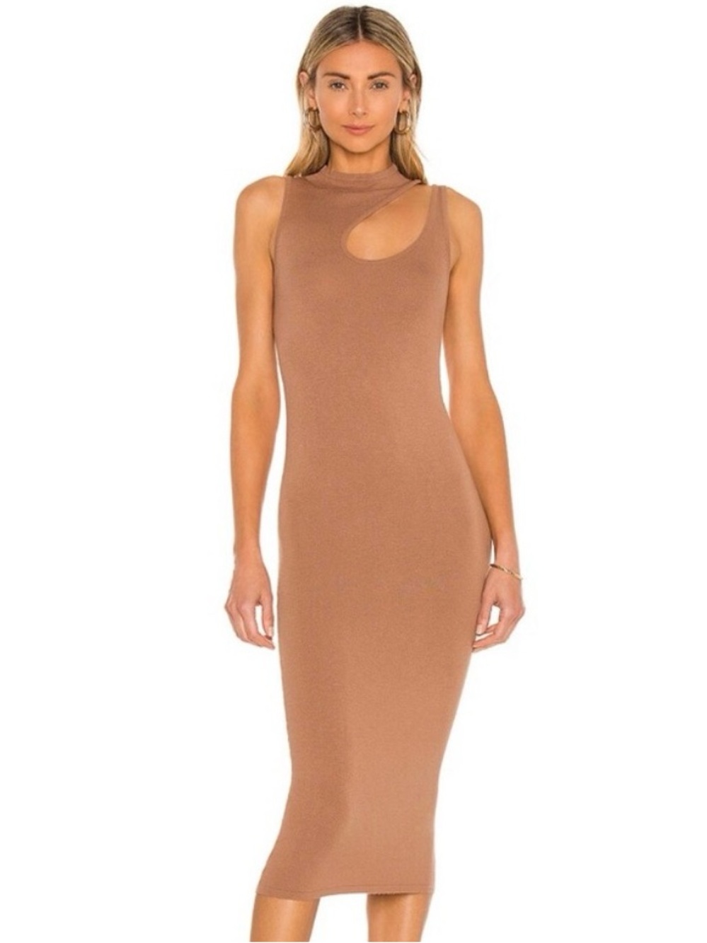 Revolve Camila Coelho Chiara Dress in Mocha